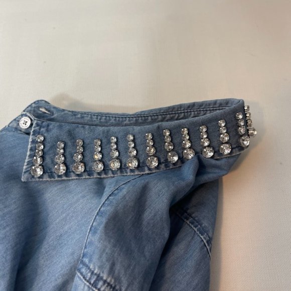 COPY - Michael Kors Denim Button down with Bling Color Size L - Picture 7 of 8